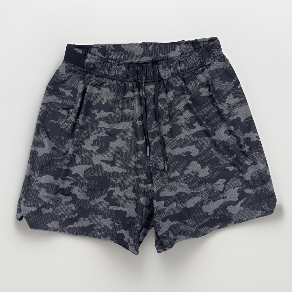 Lululemon Men's Size S‎ Camo Athletic Shorts Linerless Black Grey Workout Gym